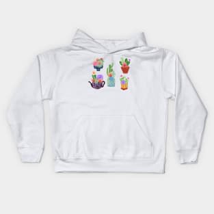 cactus5 flower pot Kids Hoodie